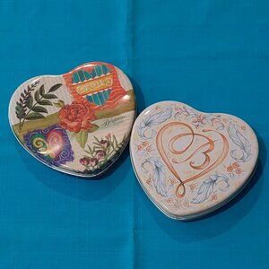 2 Brighton Heart Shaped Jewelry Tins
